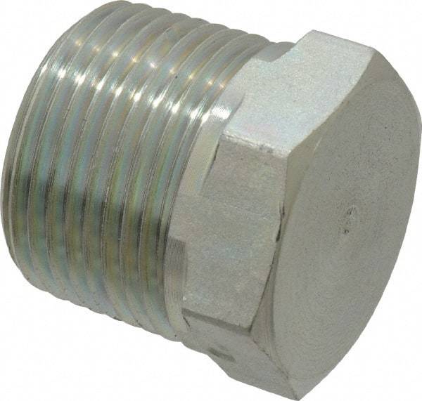 Parker - 3/4 Male Thread, Zinc Plated Steel Industrial Pipe Hex Head Plug - MNPTF, 5,500 psi - Apex Tool & Supply