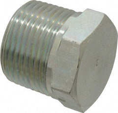 Parker - 3/4 Male Thread, Zinc Plated Steel Industrial Pipe Hex Head Plug - MNPTF, 5,500 psi - Apex Tool & Supply