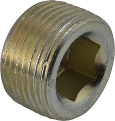 Parker - 3/4 Male Thread, Zinc Plated Steel Industrial Pipe Hollow Hex Plug - MNPTF, 5,500 psi - Apex Tool & Supply