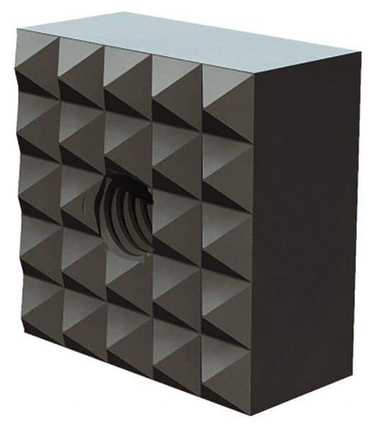 Fairlane - 1" Square, 1/4-28 Thread, 1/2" High, Extra Fine Tooth Grade, Diamond Serration, High Speed Steel, Square Positioning Gripper - 0.03 x 45A° Chamfer, Black Oxide Finish - Apex Tool & Supply