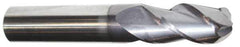 Accupro - 1" Diam, 2" LOC, 3 Flute Solid Carbide Ball End Mill - AlTiN Finish, Single End, 6" OAL, 1" Shank Diam, Spiral Flute - Apex Tool & Supply