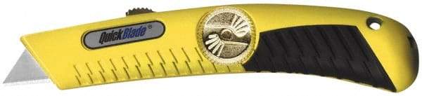PHC - Retractable Utility Knife - Yellow Metal Handle, 1 Blade Included - Apex Tool & Supply