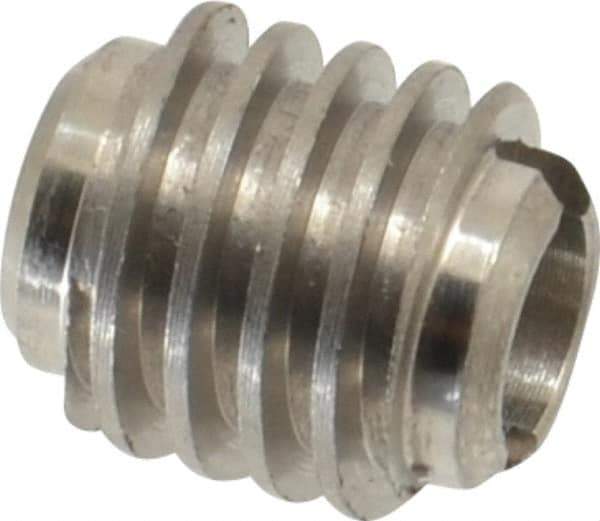 E-Z LOK - #8-32, Bright Finish, Stainless Steel Knife Insert - 1/4" Drill, 1/4" Hole Diam, 3/8" Long, 3/8" Min Grip, Grade 18-8 - Apex Tool & Supply