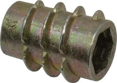 E-Z LOK - #8-32, Zinc Alloy Flush Hex Drive Insert - 15/64" Drill, 0.2362" Hole Diam, 0.3937" Long, 1/2" Min Grip, M4 Hex - Apex Tool & Supply