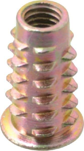 E-Z LOK - M6x1, Zinc Alloy Flanged Hex Drive Insert - 23/64" Drill, 9mm Hole Diam, 0.7874" Long, 19mm Min Grip, M6 Hex - Apex Tool & Supply