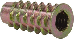 E-Z LOK - 1/4-20, Zinc Alloy Flanged Hex Drive Insert - 23/64" Drill, 0.3543" Hole Diam, 63/64" Long, 1" Min Grip, M6 Hex - Apex Tool & Supply