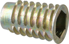 E-Z LOK - 3/8-16, Zinc Alloy Flanged Hex Drive Insert - 31/64" Drill, 0.4724" Hole Diam, 63/64" Long, 1" Min Grip, M10 Hex - Apex Tool & Supply