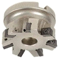 Iscar - 6 Inserts, 2" Cut Diam, 3/4" Arbor Diam, 0.354" Max Depth of Cut, Indexable Square-Shoulder Face Mill - 0/90° Lead Angle, 1.57" High, XCMT Insert Compatibility, Through Coolant, Series IscarPlunger - Apex Tool & Supply