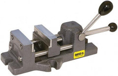 Heinrich - 4-11/16" Jaw Opening Capacity x 1-5/16" Throat Depth, Horizontal Drill Press Vise - 4" Wide x 4-11/16" High Jaw, Stationary Base, Standard Speed - Apex Tool & Supply