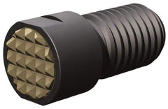 Fairlane - Serrated Tooth, 5/8-18, 1/4" Internal Hex, 1" Shank Length, 1" Thread Length, Black Oxide Finish, Round Head, Adjustable Positioning Gripper - 5/8" Pad Diam, 3/4" Hex, 1/4" Head Height, Extra Fine Tooth Grade - Apex Tool & Supply