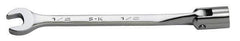 SK - 7/16" 12 Point Flexhead Combination Wrench - 7" OAL, Steel, Chrome Finish - Apex Tool & Supply