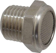 Legris - 1/4 Male NPT, 17mm Hex, Exhaust Muffler - 175 Max psi, 108 Decibel Rating, Stainless Steel - Apex Tool & Supply