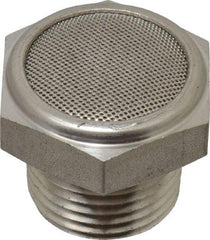 Legris - 1/2 Male NPT, 27mm Hex, Exhaust Muffler - 175 Max psi, 108 Decibel Rating, Stainless Steel - Apex Tool & Supply