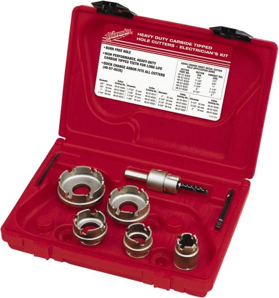 Milwaukee Tool - 7 Piece, 7/8" to 2" Saw Diam, Hole Saw Kit - Apex Tool & Supply