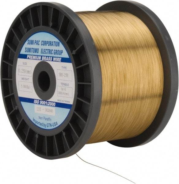 Global EDM - Brass Hard Grade Electrical Discharge Machining (EDM) Wire - 99 Lbs. Max Tensile Strength - Apex Tool & Supply