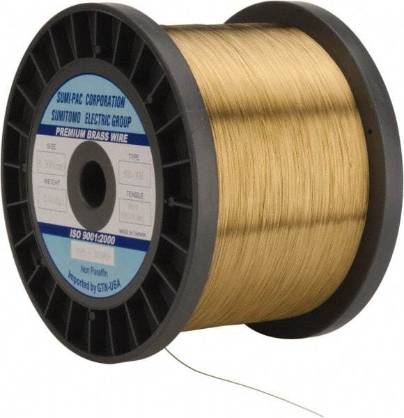 Global EDM - Brass Hard Grade Electrical Discharge Machining (EDM) Wire - 99 Lbs. Max Tensile Strength - Apex Tool & Supply