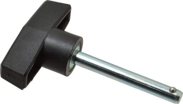 Value Collection - 1/4" Diam, 2" Usable Length, T Handle, Quick Release Pin - 2-3/4" OAL, Grade C1010/C1022 Steel, Zinc-Plated Finish - Apex Tool & Supply