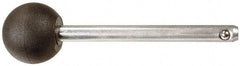 Value Collection - 3/8" Diam, 2-1/2" Usable Length, Ball Knob, Quick Release Pin - 3-3/8" OAL, Grade C1010/C1022 Steel, Zinc-Plated Finish - Apex Tool & Supply