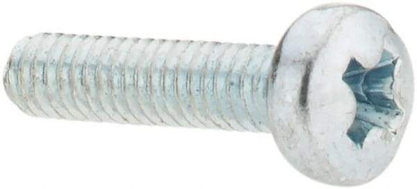 Value Collection - M2.5x0.45, 10mm Length Under Head Phillips Drive Machine Screw - Pan Head, Grade 4.8 Steel, Zinc-Plated Finish, Without Washer - Apex Tool & Supply