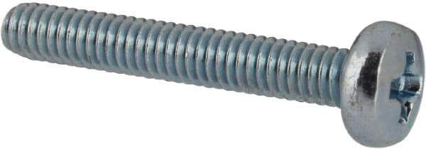 Value Collection - M2.5x0.45, 16mm Length Under Head Phillips Drive Machine Screw - Pan Head, Grade 4.8 Steel, Zinc-Plated Finish, Without Washer - Apex Tool & Supply