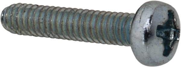 Value Collection - M2x0.40, 10mm Length Under Head Phillips Drive Machine Screw - Pan Head, Grade 4.8 Steel, Zinc-Plated Finish, Without Washer - Apex Tool & Supply
