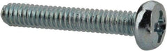 Value Collection - M2x0.40, 12mm Length Under Head Phillips Drive Machine Screw - Pan Head, Grade 4.8 Steel, Zinc-Plated Finish, Without Washer - Apex Tool & Supply