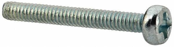 Value Collection - M2x0.40, 16mm Length Under Head Phillips Drive Machine Screw - Pan Head, Grade 4.8 Steel, Zinc-Plated Finish, Without Washer - Apex Tool & Supply