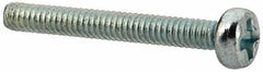 Value Collection - M2x0.40, 16mm Length Under Head Phillips Drive Machine Screw - Pan Head, Grade 4.8 Steel, Zinc-Plated Finish, Without Washer - Apex Tool & Supply