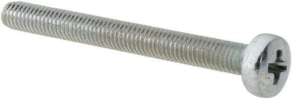 Value Collection - M3x0.50, 30mm Length Under Head Phillips Drive Machine Screw - Pan Head, Grade 4.8 Steel, Zinc-Plated Finish, Without Washer - Apex Tool & Supply