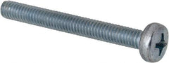 Value Collection - M4x0.70, 35mm Length Under Head Phillips Drive Machine Screw - Pan Head, Grade 4.8 Steel, Zinc-Plated Finish, Without Washer - Apex Tool & Supply