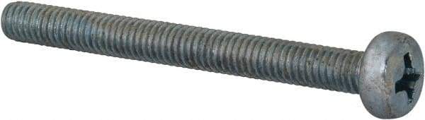 Value Collection - M4x0.70, 40mm Length Under Head Phillips Drive Machine Screw - Pan Head, Grade 4.8 Steel, Zinc-Plated Finish, Without Washer - Apex Tool & Supply