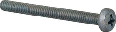 Value Collection - M4x0.70, 40mm Length Under Head Phillips Drive Machine Screw - Pan Head, Grade 4.8 Steel, Zinc-Plated Finish, Without Washer - Apex Tool & Supply