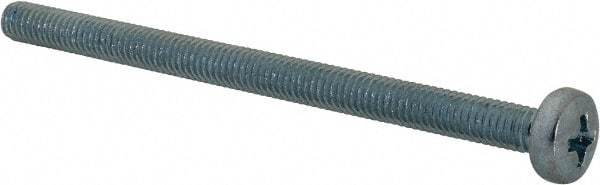 Value Collection - M4x0.70, 60mm Length Under Head Phillips Drive Machine Screw - Pan Head, Grade 4.8 Steel, Zinc-Plated Finish, Without Washer - Apex Tool & Supply