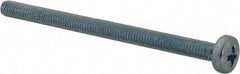 Value Collection - M4x0.70, 60mm Length Under Head Phillips Drive Machine Screw - Pan Head, Grade 4.8 Steel, Zinc-Plated Finish, Without Washer - Apex Tool & Supply