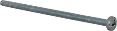 Value Collection - M4x0.70, 80mm Length Under Head Phillips Drive Machine Screw - Pan Head, Grade 4.8 Steel, Zinc-Plated Finish, Without Washer - Apex Tool & Supply