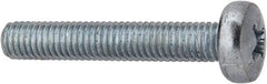 Value Collection - M5x0.80, 30mm Length Under Head Phillips Drive Machine Screw - Pan Head, Grade 4.8 Steel, Zinc-Plated Finish, Without Washer - Apex Tool & Supply