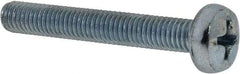 Value Collection - M5x0.80, 35mm Length Under Head Phillips Drive Machine Screw - Pan Head, Grade 4.8 Steel, Zinc-Plated Finish, Without Washer - Apex Tool & Supply