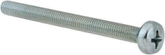 Value Collection - M5x0.80, 60mm Length Under Head Phillips Drive Machine Screw - Pan Head, Grade 4.8 Steel, Zinc-Plated Finish, Without Washer - Apex Tool & Supply