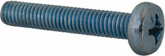Value Collection - M6x1.00, 35mm Length Under Head Phillips Drive Machine Screw - Pan Head, Grade 4.8 Steel, Zinc-Plated Finish, Without Washer - Apex Tool & Supply