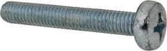 Value Collection - M6x1.00, 40mm Length Under Head Phillips Drive Machine Screw - Pan Head, Grade 4.8 Steel, Zinc-Plated Finish, Without Washer - Apex Tool & Supply