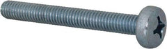 Value Collection - M6x1.00, 50mm Length Under Head Phillips Drive Machine Screw - Pan Head, Grade 4.8 Steel, Zinc-Plated Finish, Without Washer - Apex Tool & Supply