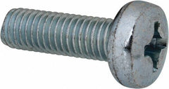 Value Collection - M8x1.25, 25mm Length Under Head Phillips Drive Machine Screw - Pan Head, Grade 4.8 Steel, Zinc-Plated Finish, Without Washer - Apex Tool & Supply