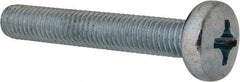 Value Collection - M8x1.25, 50mm Length Under Head Phillips Drive Machine Screw - Pan Head, Grade 4.8 Steel, Zinc-Plated Finish, Without Washer - Apex Tool & Supply