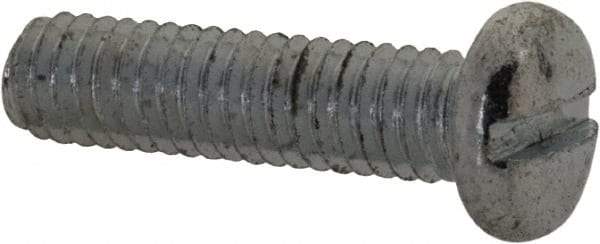 Value Collection - M2.5x0.45, 10mm Length Under Head Slotted Drive Machine Screw - Pan Head, Grade 4.8 Steel, Zinc-Plated Finish, Without Washer - Apex Tool & Supply