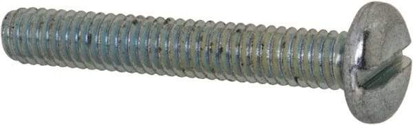 Value Collection - M2.5x0.45, 16mm Length Under Head Slotted Drive Machine Screw - Pan Head, Grade 4.8 Steel, Zinc-Plated Finish, Without Washer - Apex Tool & Supply