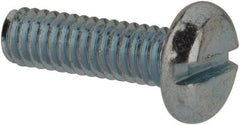 Value Collection - M2.5x0.45, 8mm Length Under Head Slotted Drive Machine Screw - Pan Head, Grade 4.8 Steel, Zinc-Plated Finish, Without Washer - Apex Tool & Supply