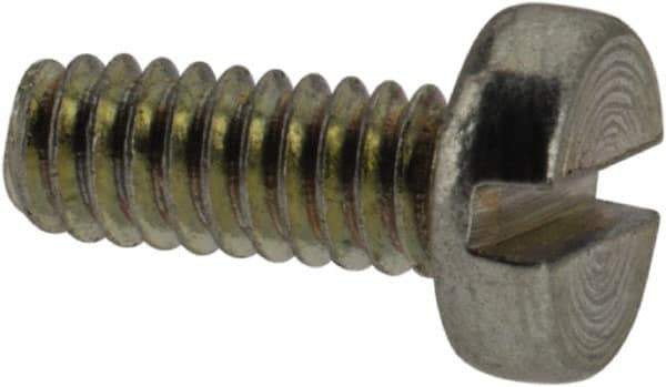 Value Collection - M2x0.40, 5mm Length Under Head Slotted Drive Machine Screw - Pan Head, Grade 4.8 Steel, Zinc-Plated Finish, Without Washer - Apex Tool & Supply