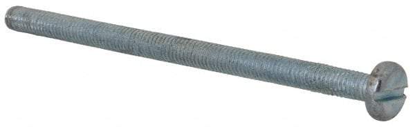 Value Collection - M3x0.50, 50mm Length Under Head Slotted Drive Machine Screw - Pan Head, Grade 4.8 Steel, Zinc-Plated Finish, Without Washer - Apex Tool & Supply