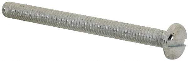 Value Collection - M4x0.70, 45mm Length Under Head Slotted Drive Machine Screw - Pan Head, Grade 4.8 Steel, Zinc-Plated Finish, Without Washer - Apex Tool & Supply