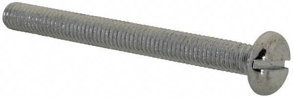 Value Collection - M5x0.80, 50mm Length Under Head Slotted Drive Machine Screw - Pan Head, Grade 4.8 Steel, Zinc-Plated Finish, Without Washer - Apex Tool & Supply